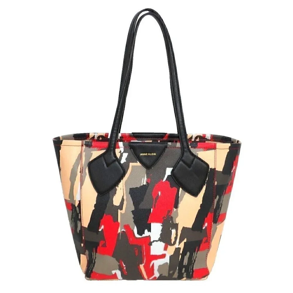 ANNE KLEIN multicolor abstract pattern tote, shoulder bag, handbag, purse